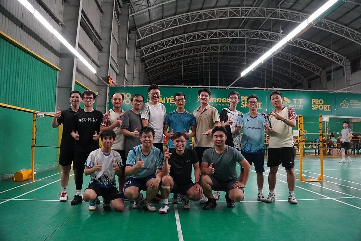 CommonWorks team: weekly badminton