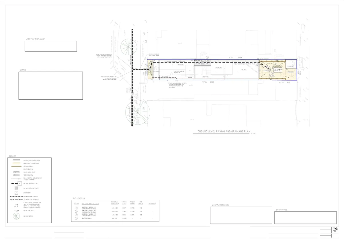 Sheet 1 of Drainage & Box Gutter Design, VIC