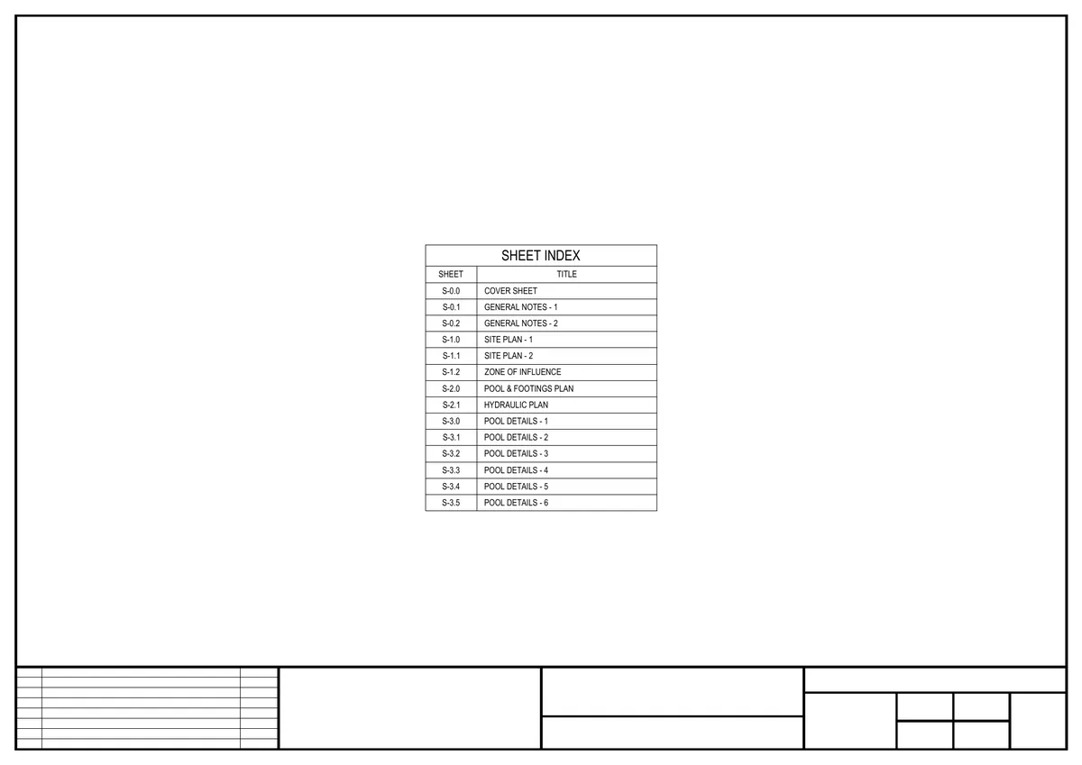 Sheet 1 of Proposed Concrete Pool & Spa, VIC