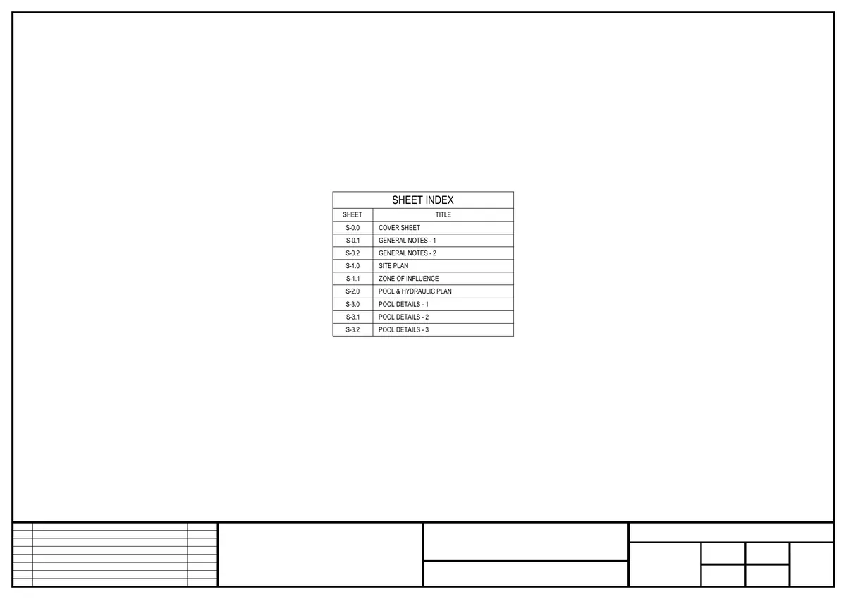 Sheet 1 of Proposed Fibreglass Pool, VIC