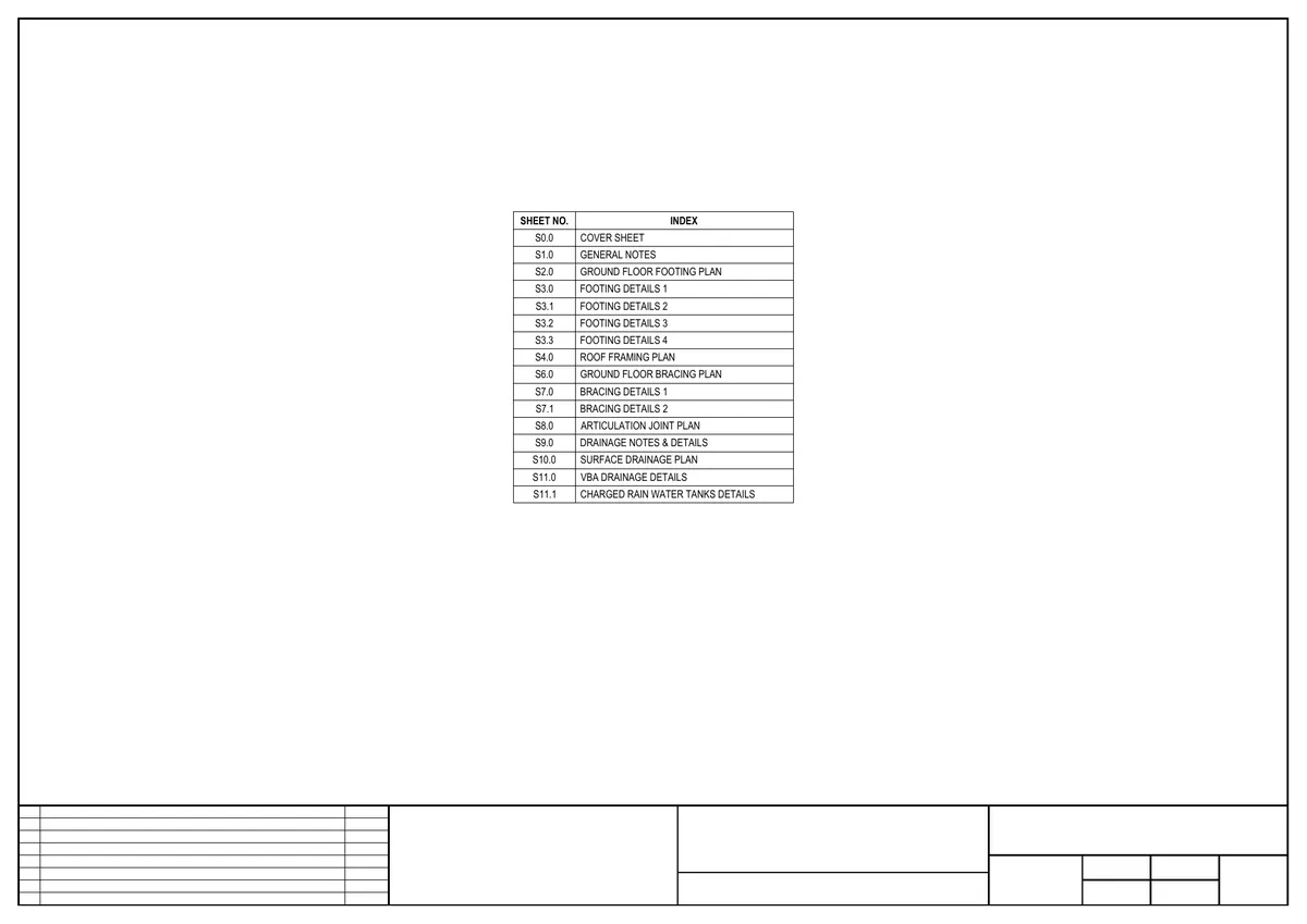 Sheet 1 of New Residence Single Storey, VIC