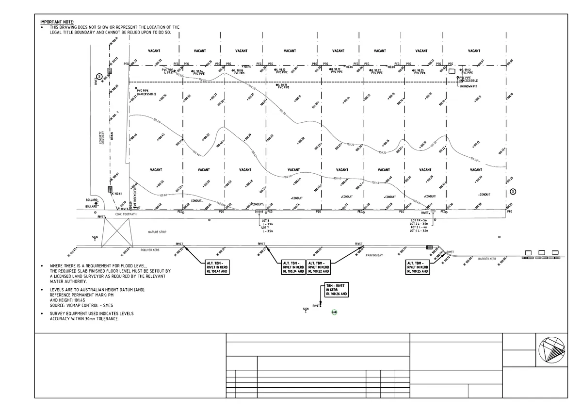 Sheet 1 of Multi-Unit Feature Survey Plan, VIC