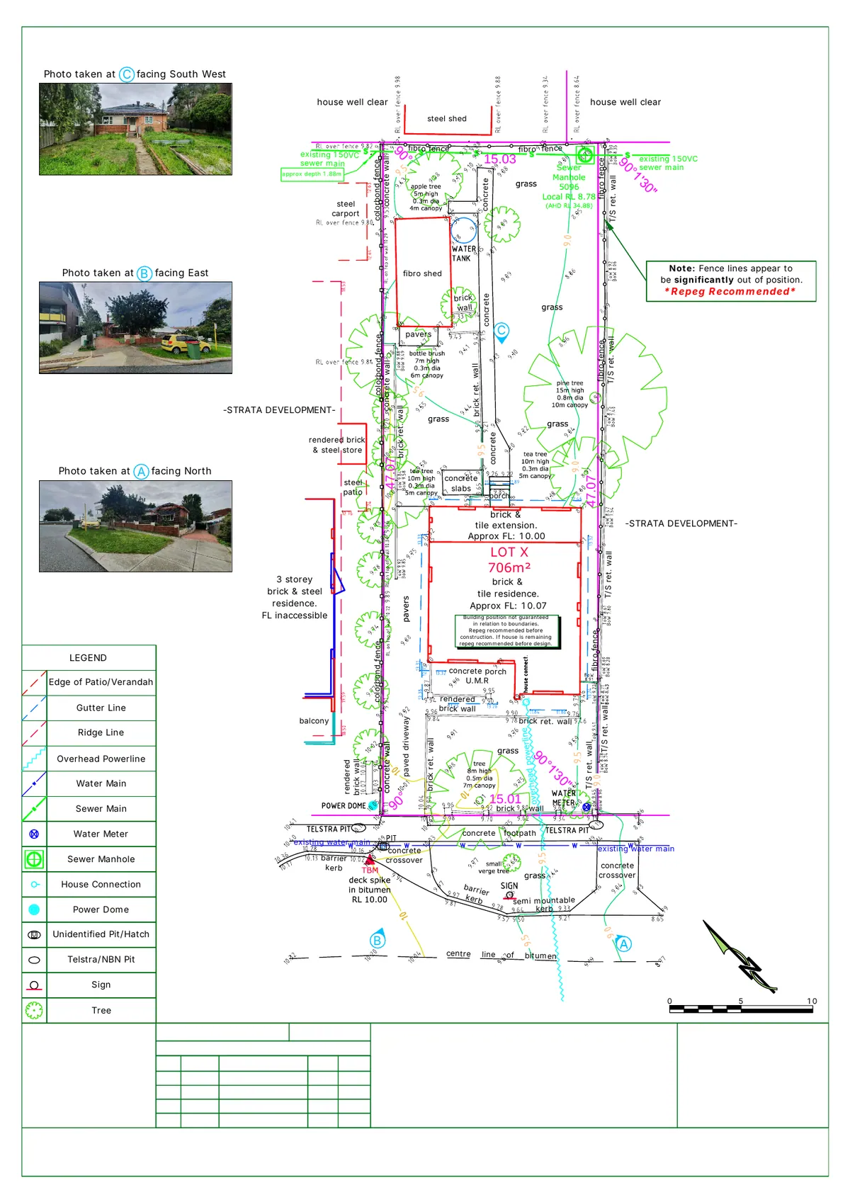 Sheet 1 of Strata Site Feature Survey, WA